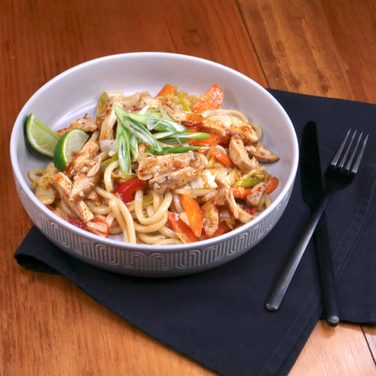 Poulet Chili-doux avec Nouilles Udon