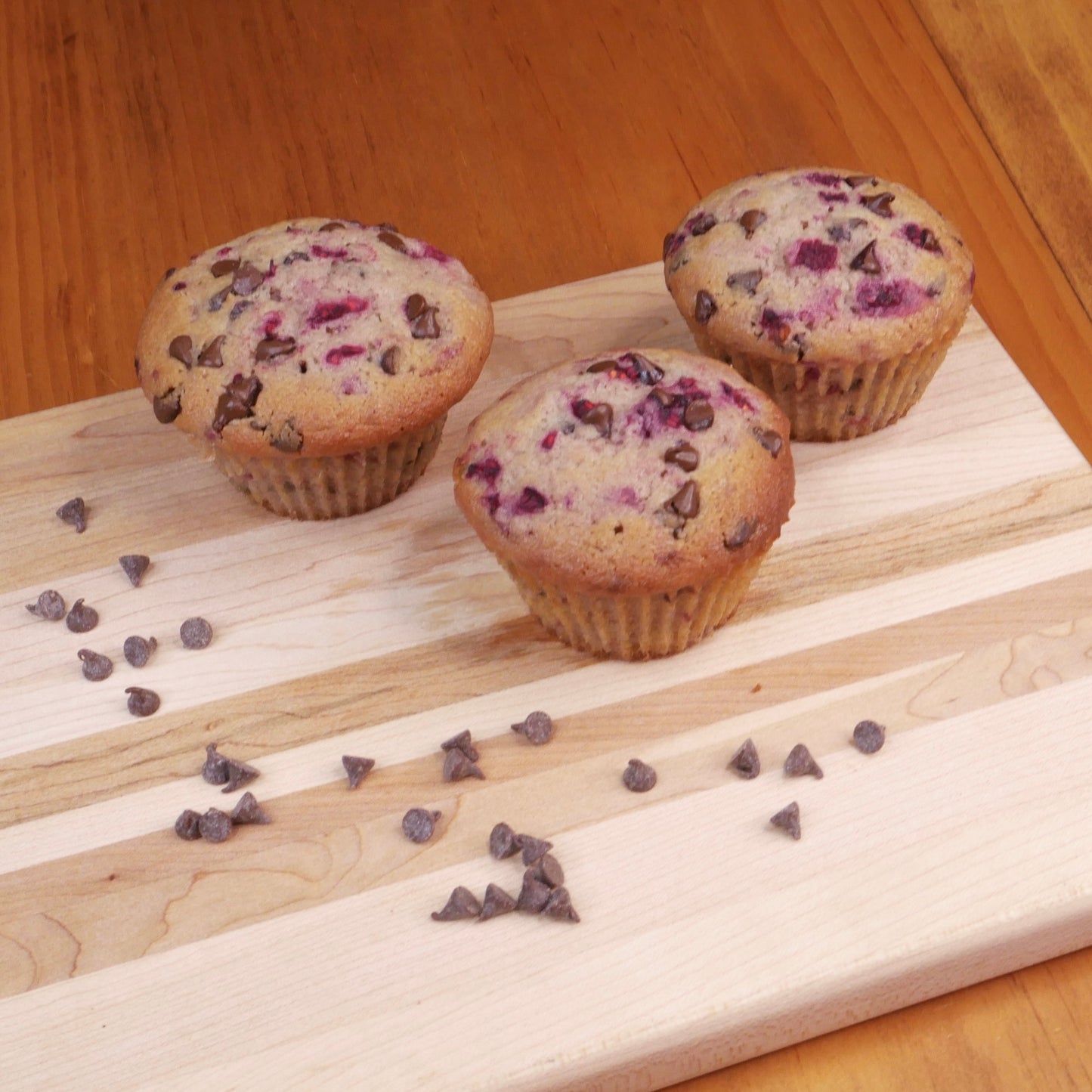 Muffins Framboises et Pépites de Chocolat (3 muffins)