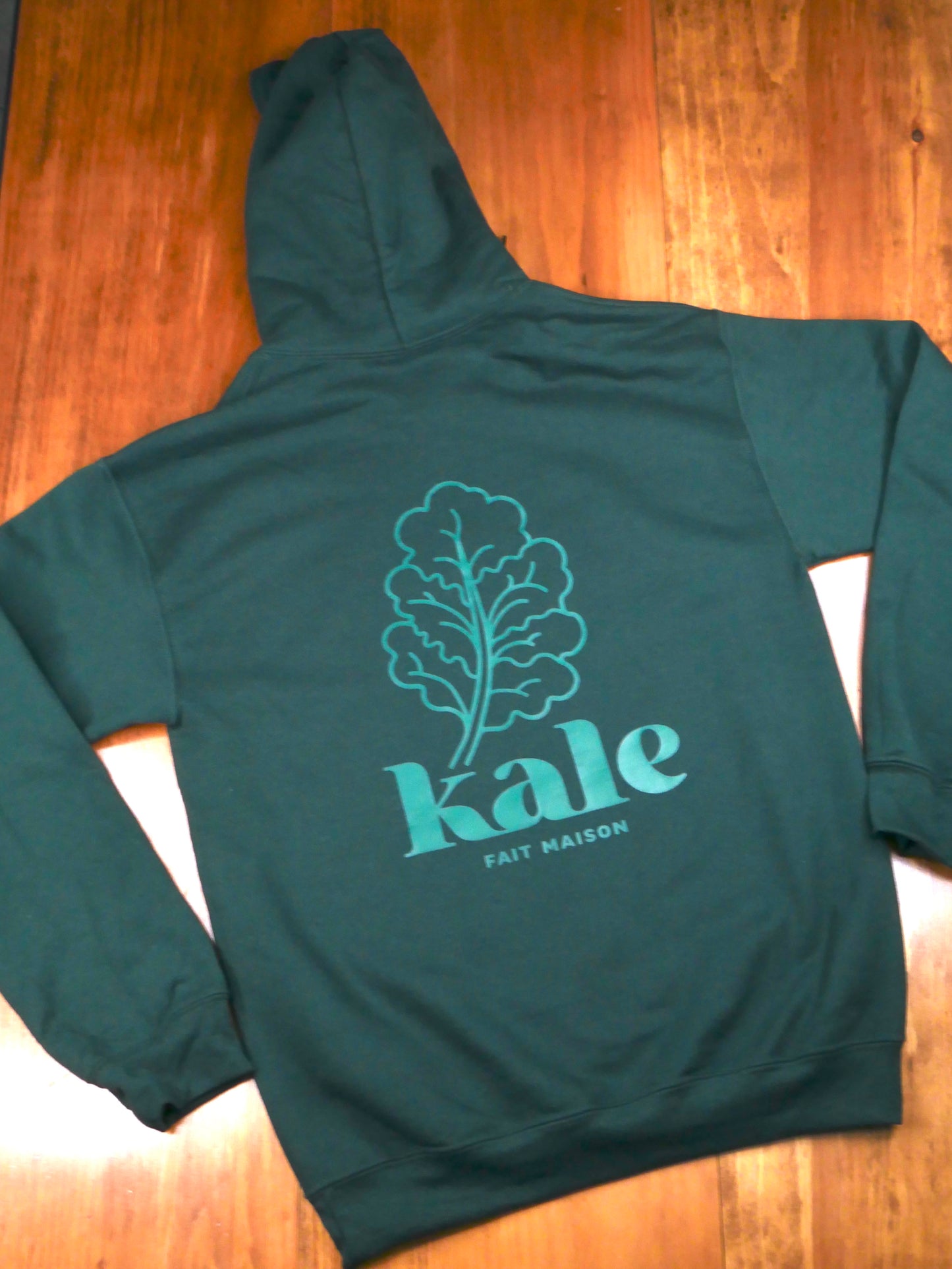  Kale fait maison Forest Green Hoodie (Green Logo)