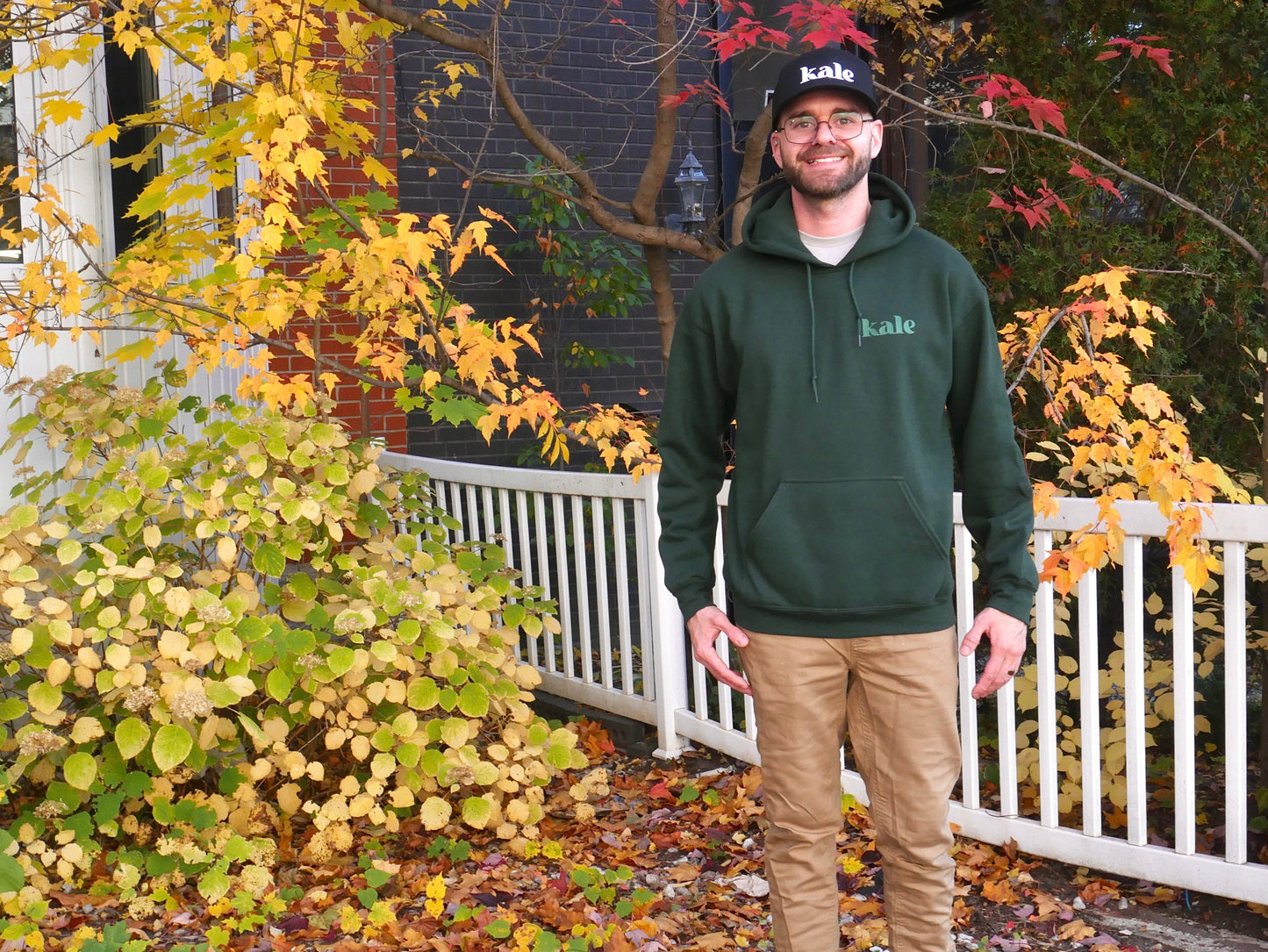  Kale fait maison Forest Green Hoodie (Green Logo)